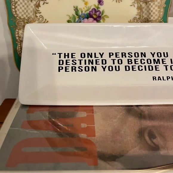 Pottery Barn Catchall Tray – Inspirational Quote by Ralph Waldo Emerson New - Picture 3 of 7